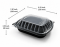 By Case - 36 oz Microwaveable Take-Out Box 1 or 2 or 3-Compartment - PP - Black
