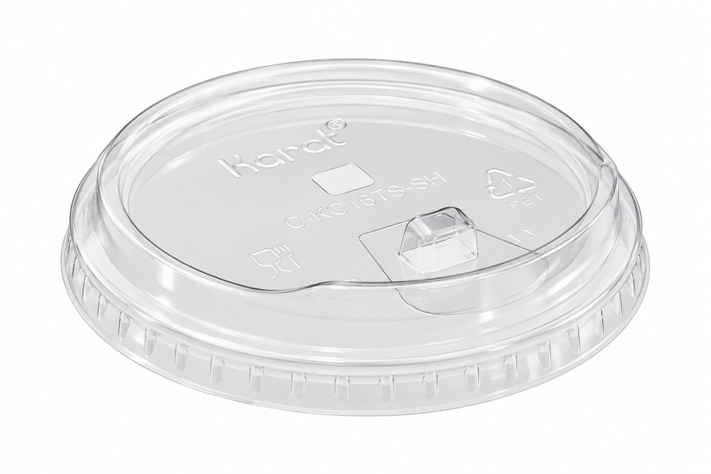 BY CASE - 1000 CT/CS Plastic Cup Lids 98 mm PET Clear
