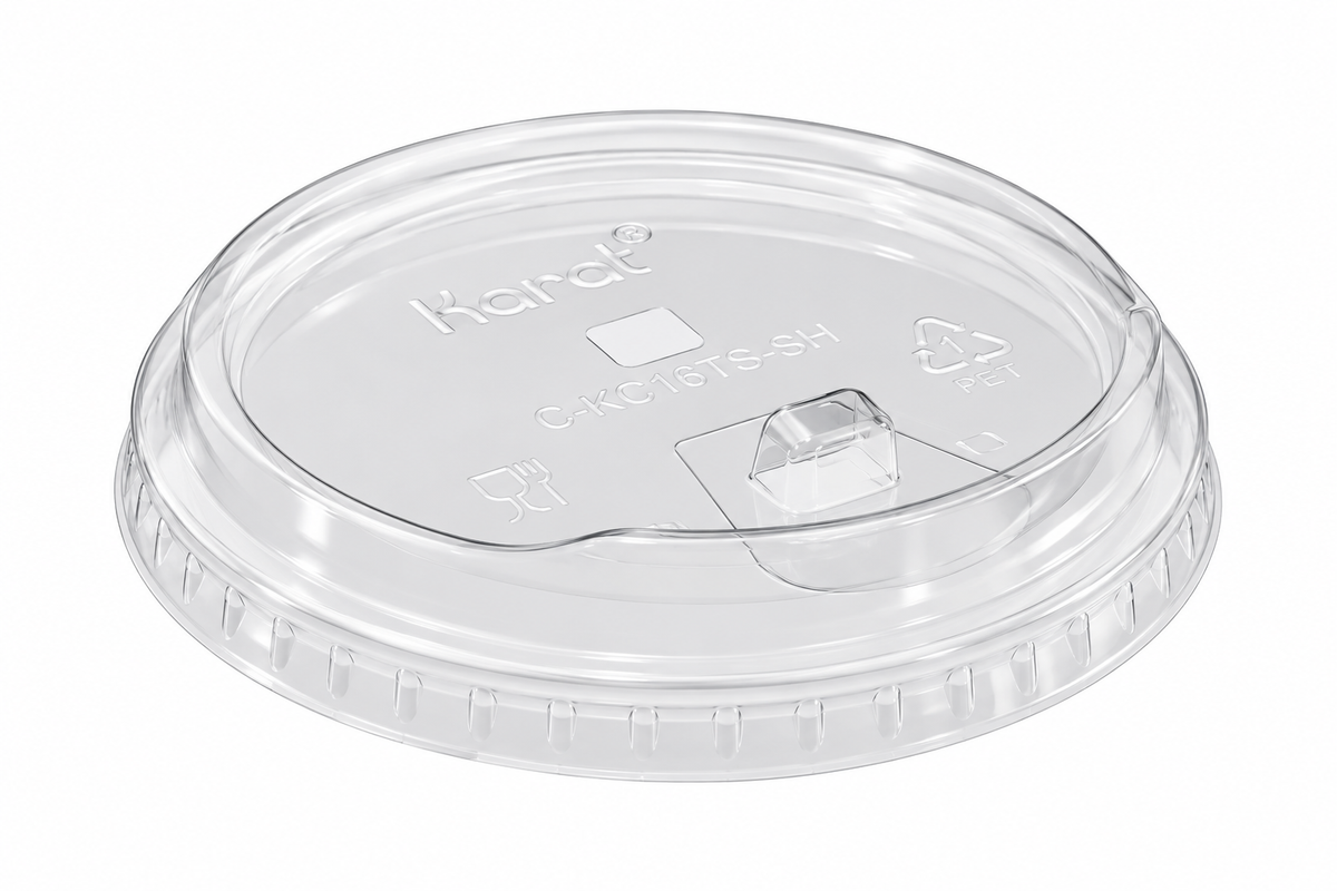 BY CASE - 1000 CT/CS Plastic Cup Lids 98 mm PET Clear