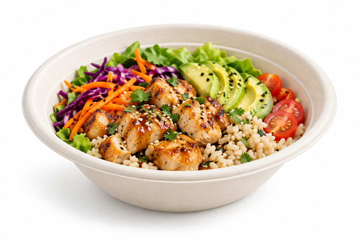 By Pack - 32 oz. Bagasse Round Bowl - 50/Pack