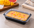 BY CASE - 12oz~58oz Black Rectangular Microwavable Container with Lid - 150/Case