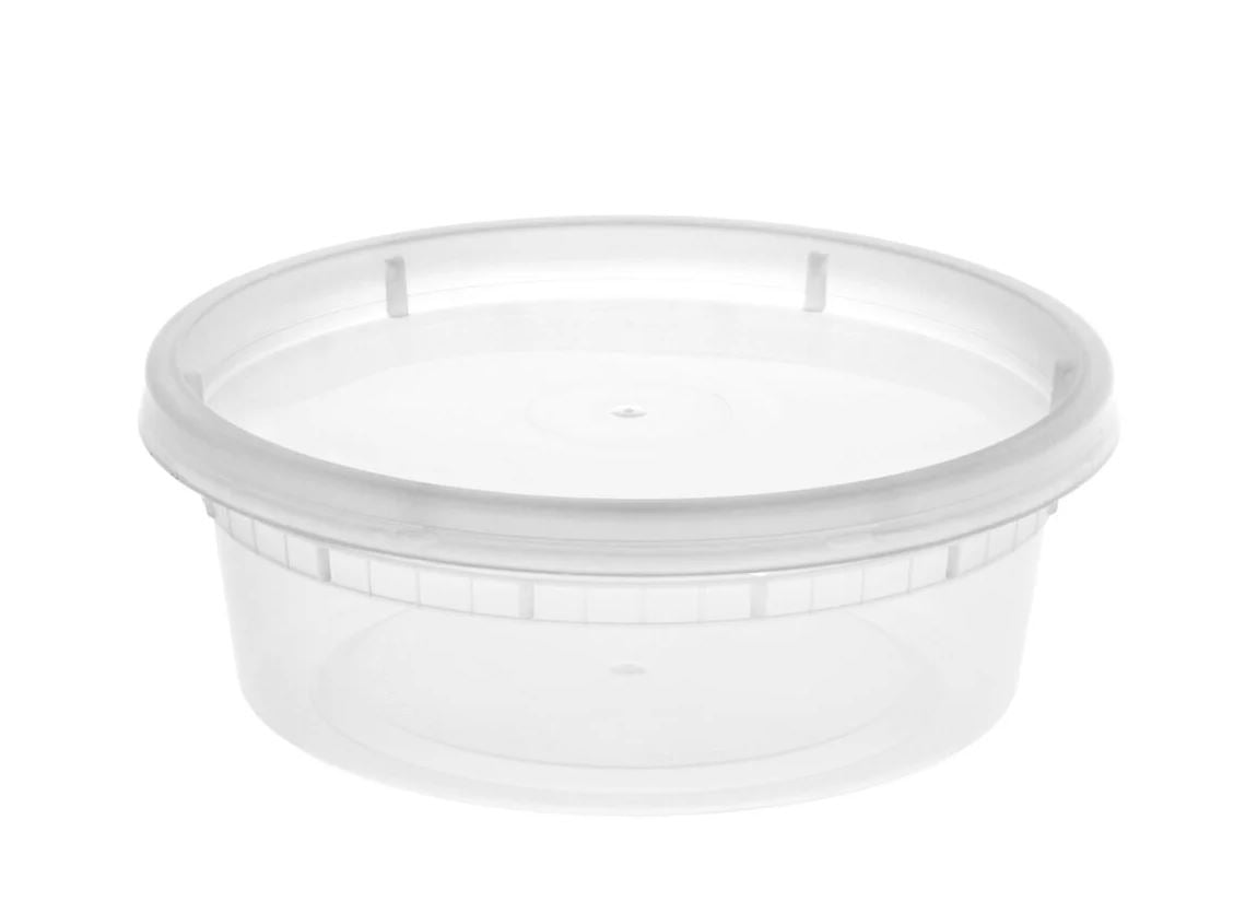 BY CASE - Heavy Duty Plastic Deli Container and Lid Combo Pack 240/Case