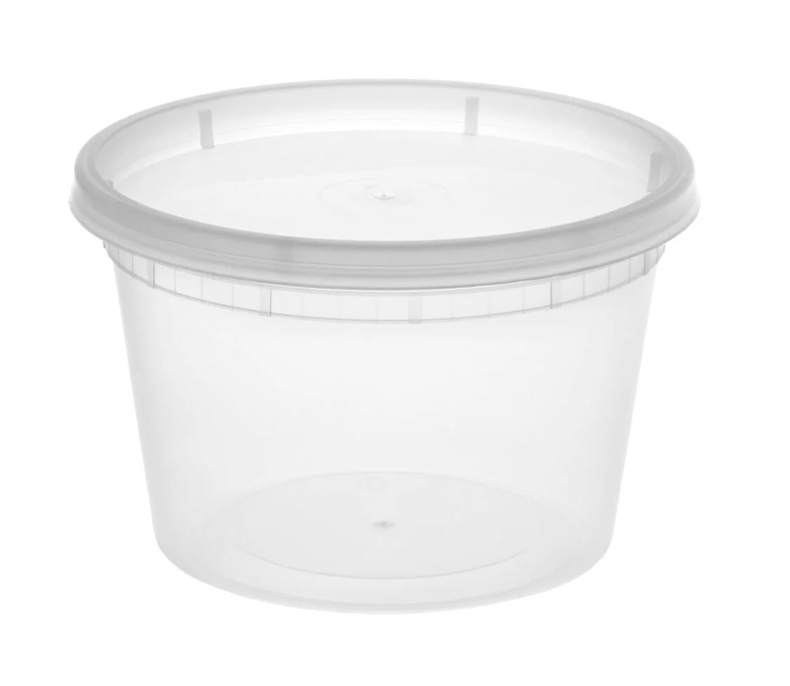 BY CASE - Heavy Duty Plastic Deli Container and Lid Combo Pack 240/Case