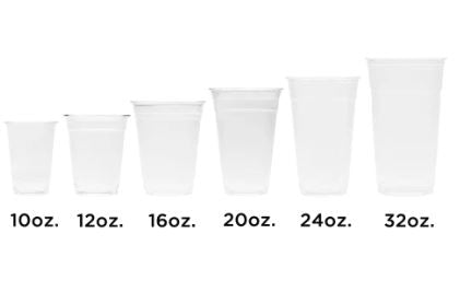 BY CASE Clear Plastic Cold Cups PET - 98 mm